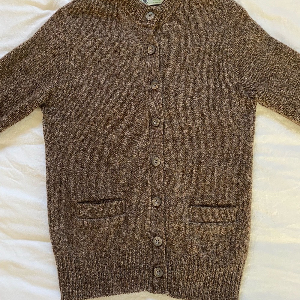 Winona Knits Brown Wool Cardigan Sweater - Picture 3 of 11